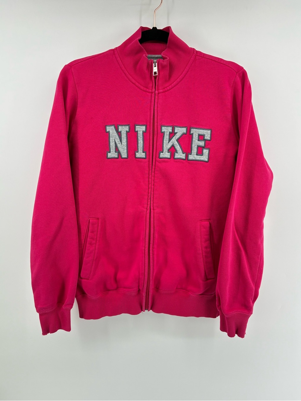 Vintage Nike Bright Pink Full-Zip Logo Sweater
